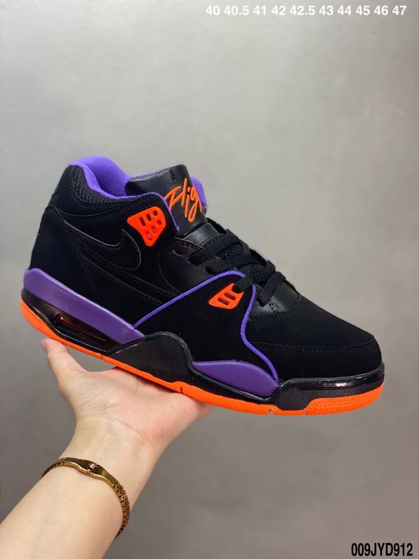 2020 Men Nike Air Flight 89 Black Purple Orange Shoes